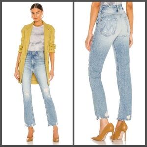 MOTHER Confession High Waisted Light Blue Straight Leg Jeans